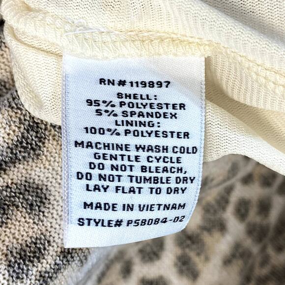 19 COOPER Women's Brown Overflow Leopard Print Surplice Wide Leg Jumpsuit SZ M - Picture 14 of 14